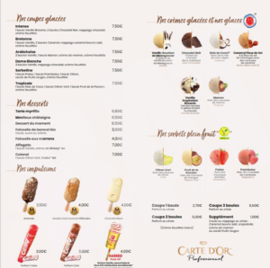 desserts et glaces